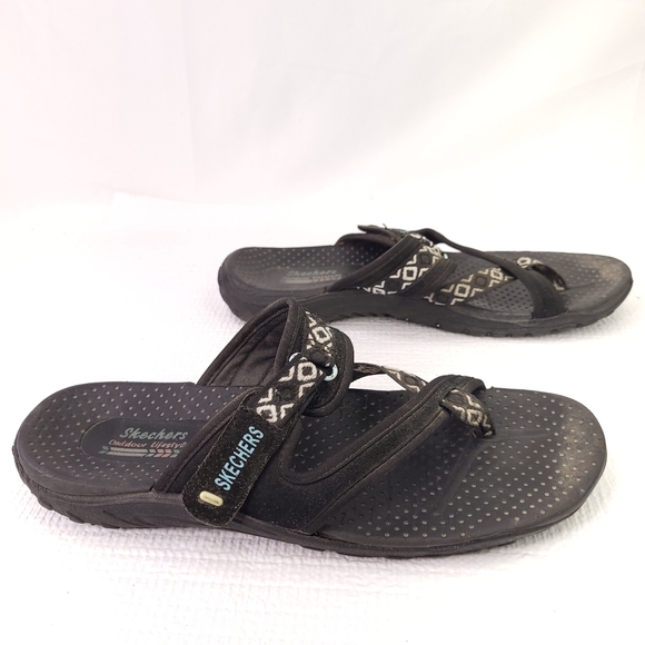 Skechers | Shoes | Skechers Outdoor Lifestyle Strappy Sandals Buckle Slip  On Flip Flops Shoe Size 9 | Poshmark